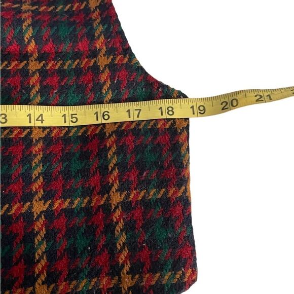VTG Bentley VEST Women M Black Red Checkered Plaid Tweed Pearl Button Classic - Picture 9 of 10